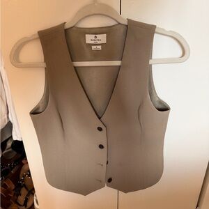 Babaton Beige Vest with Dark Buttons